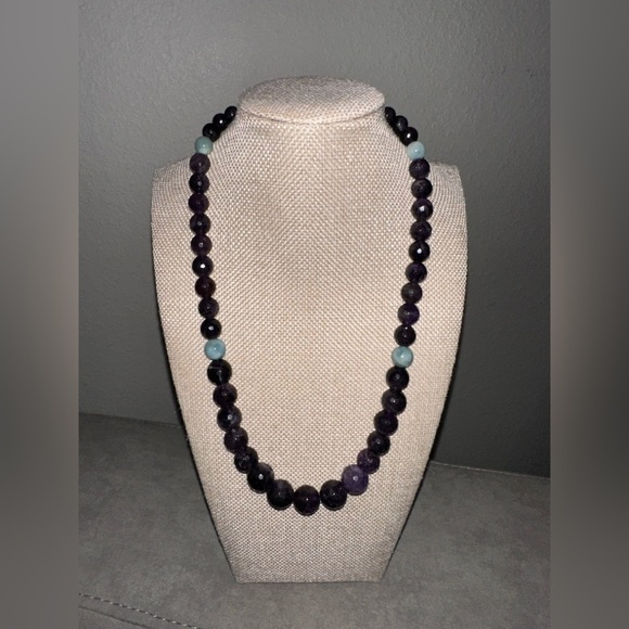 Amethyst & Turquoise bead necklace by Jay King - Picture 3 of 11